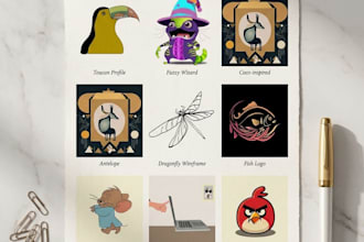 create minimalist vector illustrations and character designs