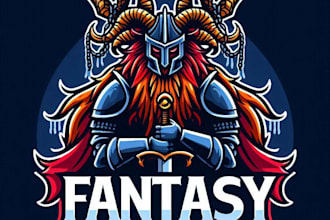 draw a fantasy, rpg, sci fi, medieval game logo