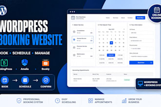 develop wordpress booking website with bookingpress, amelia and bookly