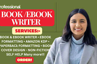write ebook and book, ebook writer and ghostwriter nonfiction KDP book writer