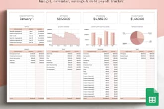create and design excel financial and budget sheet template planner