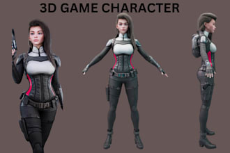 do 3d game character and 3d game modeling for game character in blender
