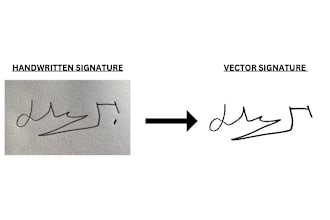 digitize, vectorize, trace, convert handwritten signature to vector