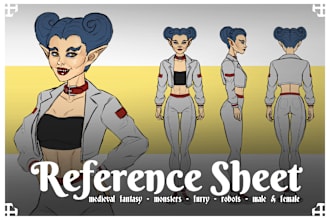 draw a reference sheet of your character
