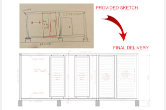 draw hand sketch, PDF, image, scan drawing in autocad