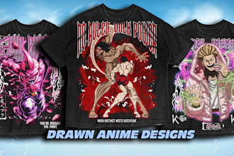 create a custom anime t shirt design illustration