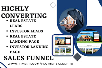 design real estate investor landing page real estate leads investor sales funnel