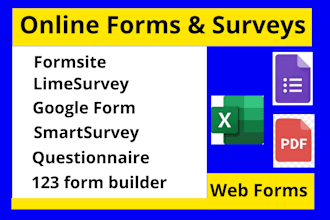 create 123 form builder, smartsurvey, limesurvey, formsite, questionnaire google