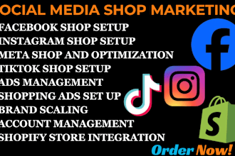 setup all social media shop facebook instagram and integrate store