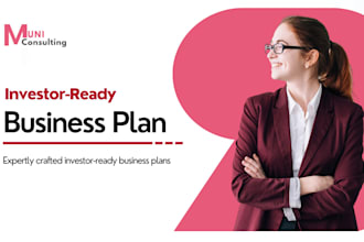 write investor ready business plan, financial projections and pitch deck