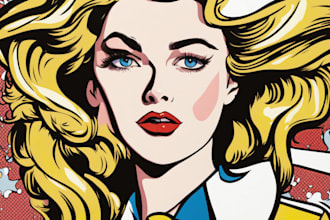draw a retro pop art roy lichtenstein style
