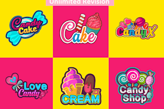 do ice cream sweets chocolate bakery and food logo design