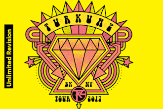 design a classic funky jewelry turkuaz tee logo