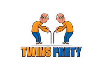 design attention unique twins party logo