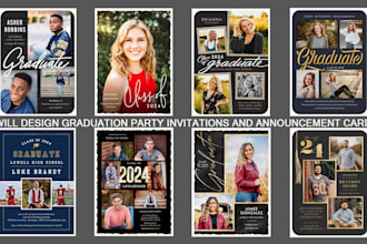 design graduation party invitations or announcement card