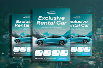 design car ad, poster, banner, or flyer for car sales car wash and websites