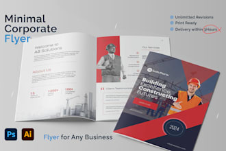 professional minimal design for corporate flyers and brochures