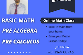 expertly tutor basic math, pre algebra, and pre calculus