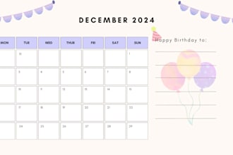 create design a custom school calendar with birthday column