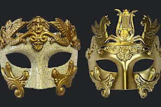 creat 3d helmet mask and models for games and printings 3d