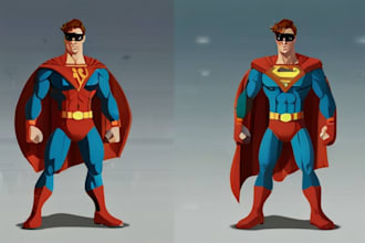 make super hero vector cartoon