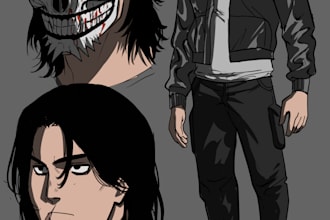 design 2d character for your manga, webtoon