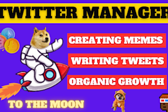 be crypto twitter manager for nft promotion, meme coin and token marketing