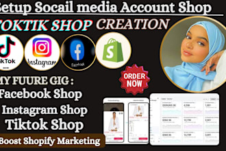 fix ,setup tiktok shop,facebook shop, instagram shop sync with ecommerce website