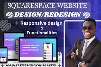 design or redesign squarespace website, store design, blog, or membership site