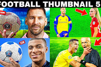 design clickbait soccer, football and sports youtube thumbnail