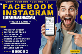 create professional facebook and instagram business page setup