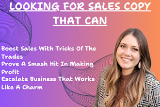 be your sales copy copywriter