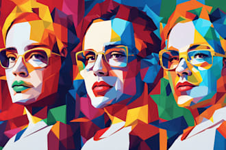 turn your photo into professional digital wpap pop art portrait