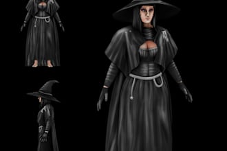 create professional characters hand painted stylized and realistic