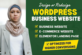 do elementor website, website development, ecommerce website or business website
