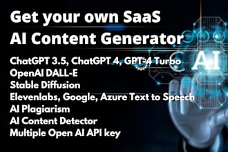 do generative ai saas app website with openai, gemini, stable diffusion, chatgpt