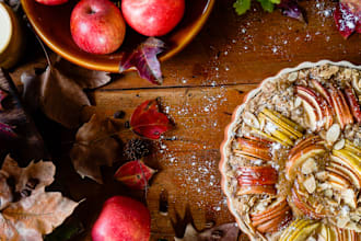 produce top food photography,  recipe and editing included