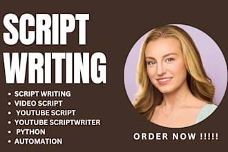 write a script for your youtube videos, podcast, article, film script, tv series