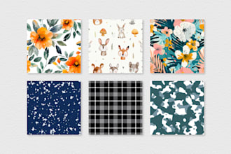 create custom seamless pattern in raster or vector format
