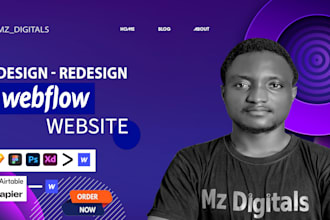 design your webflow website, figma to webflow, zapier and airtable intergration