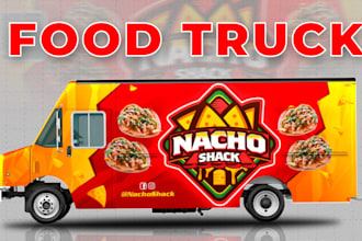 design food truck wrap,truck wrap, vehicle warp, truck wrap design
