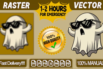 redraw completed 2 hours convert to vector trace ai,svg,psd,png files
