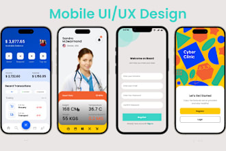 design mobile app UI UX design, wireframe design figma