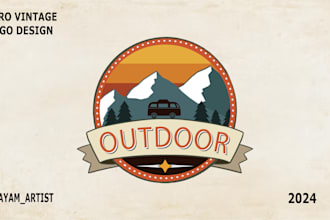 create captivating stamp, retro, vintage, rustic logo design