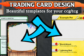 design card templates for your tcg, ccg, card game, board game, professional