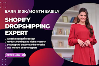 build profitable shopify dropshipping store or shopify website