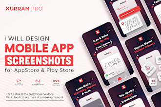 design app screenshots for app store and play store