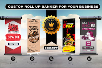 make a custom roll up banners and promotional billboards feather flag design