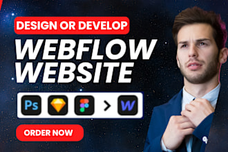 design or develop webflow website, webflow landing page, figma, xd to webflow
