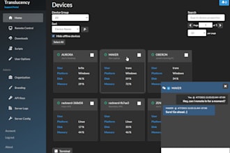 install remote support app with dashboard and web console